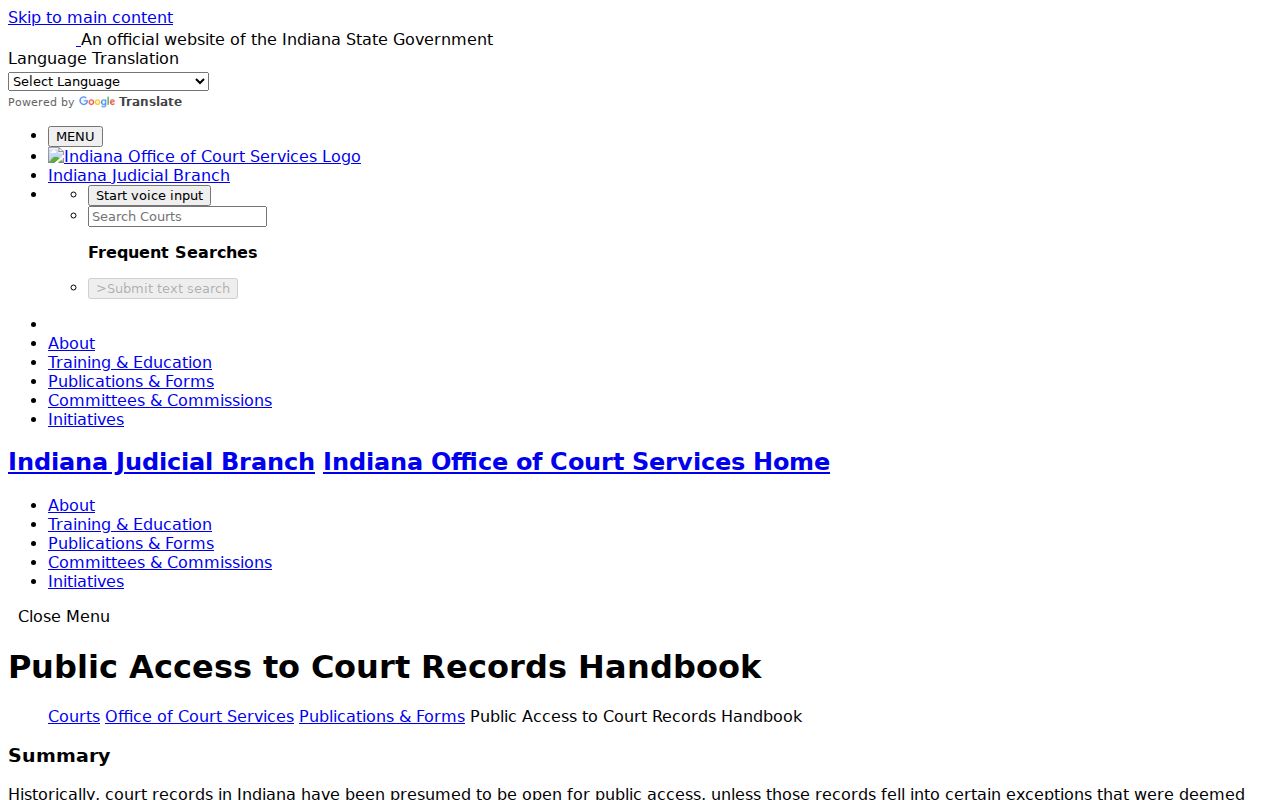 Public access guidance for Dearborn County court case records